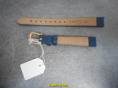 Bracelet De Montre Hirsch Rainbow Lézard Taille 12 Bleu Nuit - Cuir Neuf Sans étiquette