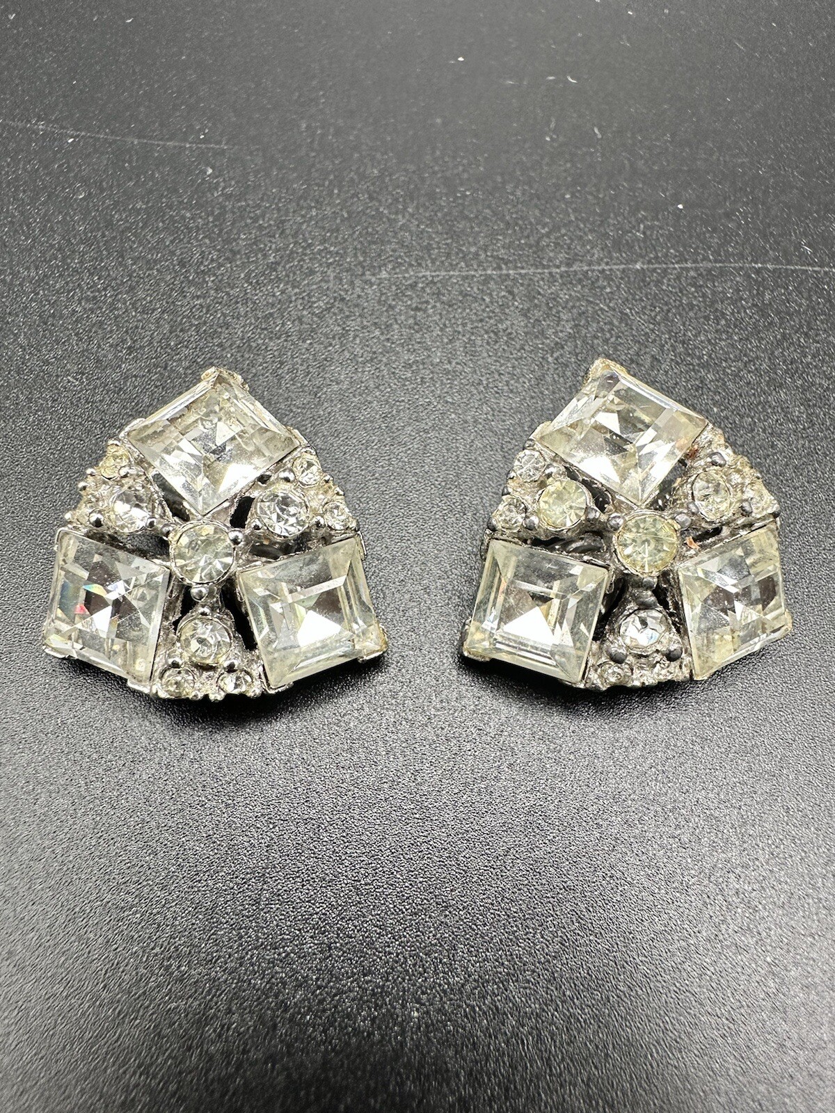 Vintage Signed BOGOFF Silver Tone Clear Rhineston… - image 2