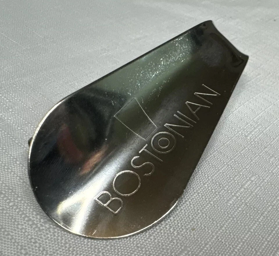 NOS Vintage 3.5 inch Travel Bostonian Chrome Steel Shoe Horn - Image 2 of 4