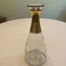 Clear And Gold Band MCM Vintage 1960s Decanter Carafe