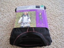 NEW Girl Medium XLarge Climate Right CUDDL DUD Fleece Long Underwear Set Black