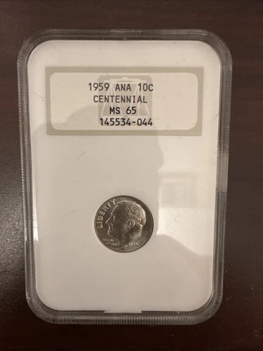 1959 Roosevelt Dime CERTIFIED NGC MS 65 Silver 10c ~ Old "Fattie" Holder