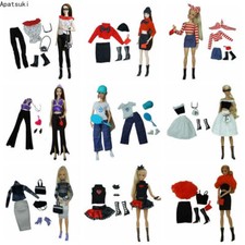 Fashion Clothes Set for 11.5in. Doll Outfits Top Skirt Pants Scarf Boots Purse