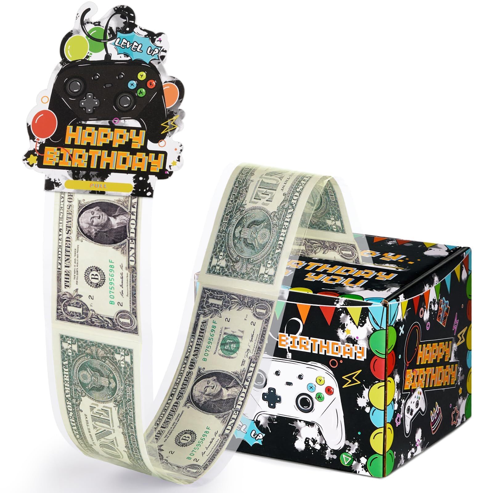 Birthday Money Box for Cash Gift - Video Game Money Holder Box DIY Surprise M...-image