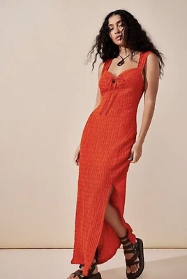 free people maxi beach stretchy knit summer dress orange bodycon dress NEW | eBay free people maxi beach stretchy knit summer dress orange bodycon dress NEW | eBay