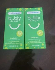 2 Sodastream Bubly Drops Limebubly Unsweetened Natural Flavor Essence 1.36 oz