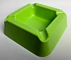 Vintage Retro Lime Green MELAMINE Ash Tray 12x12cm Smoking Bar ASHTRAY Funky