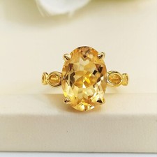 Elegant 925 Sterling Silver Yellow Citrine Ring-Engagement Ring-Gift For Her