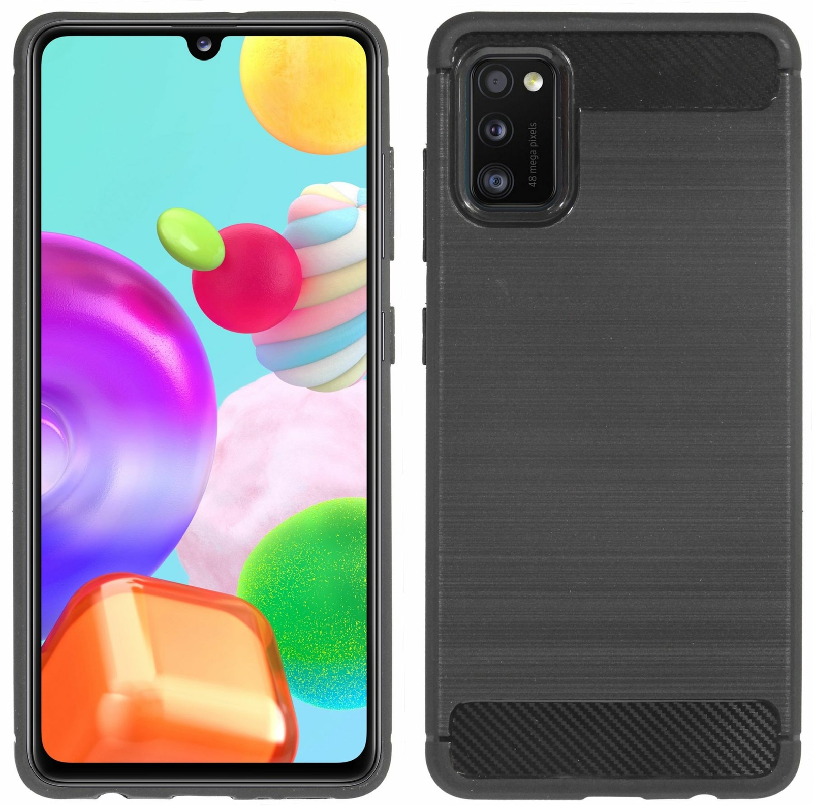 Samsung Galaxy A41 // Высококачественный силикон Hülle из высококачественного силикона Gummi Carbon Премиум-класса*