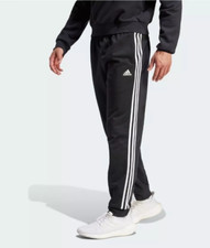 Adidas Essentials Men's Track Pants Tapered Warm Up 3-Stripes Black White H46105