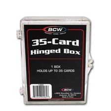 5 BCW 35 count Hinged Plastic Baseball Trading Card Boxes clear plastic box
