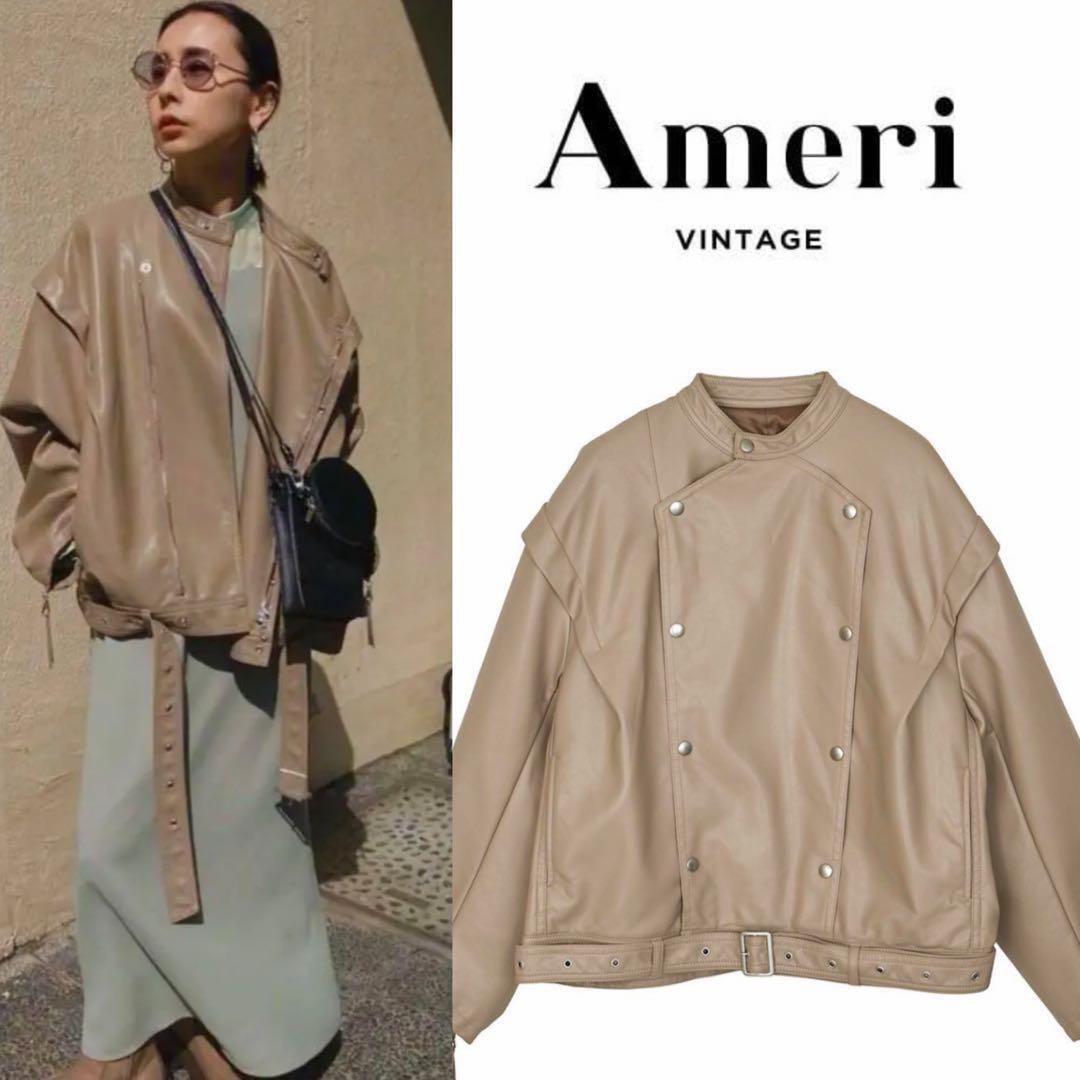 Ameri Retro Fake Leather Jacket Outerwear size XL-/Japan Ameri Retro Fake Leather Jacket Outerwear size XL-/Japan