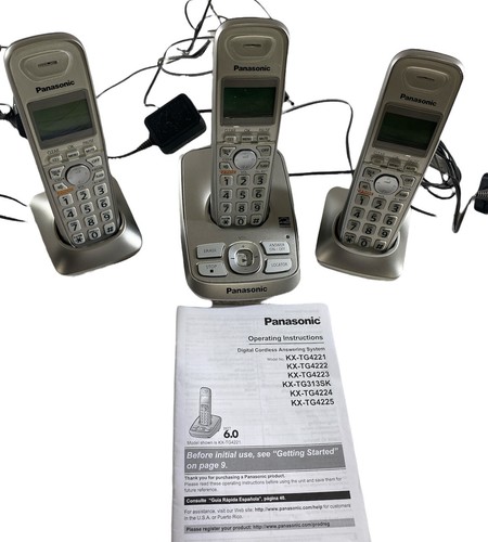Panasonic Model KX-TG4221 Cordless Answering Machine Base + Handsets - Picture 5 of 5