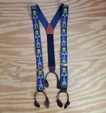 Vintage Mens Looney Tunes Suspenders Braces. Blue 96 Preowned. A