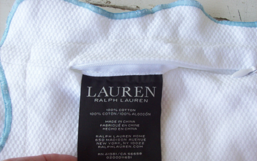 Ralph Lauren EDEN PIQUE White 100% Cotton Euro European Pillow Sham 26"x 26" - 第 1/5 張圖片