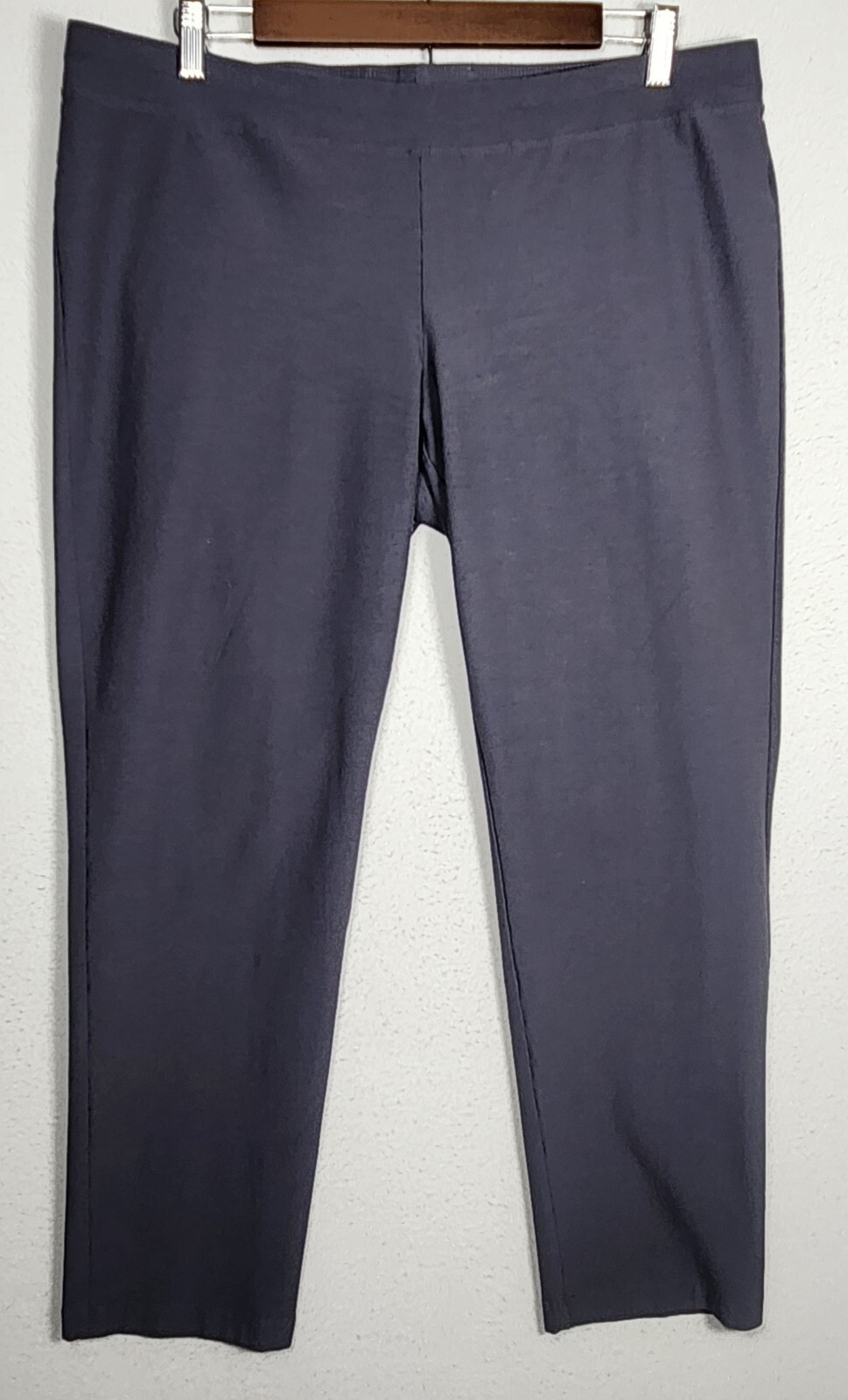 Eileen Fisher Pants Ponte Gray Pull On Size L Large Stretch CA#34460