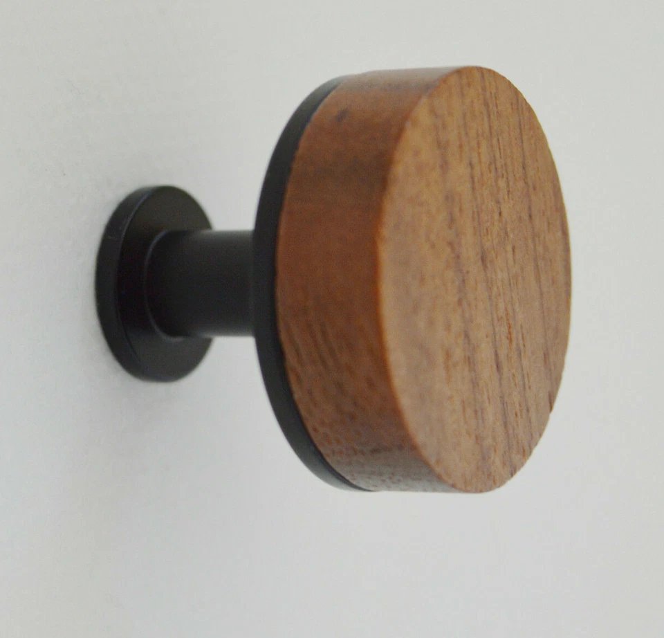 Möbel Möbelknöpfe Kommoden Möbelknöpfe Möbel Küche Walnuss und Schwarz Metall - Bild 2 von 2