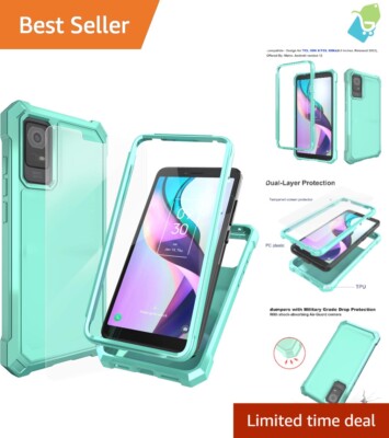 Heavy Duty Mint Green TCL ION X Case with Screen Protector & Shockproof Design