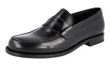 PRADA Leather Penny Loafer Dress Formal Suit Shoes Black - NEW -  US 10 EU 43