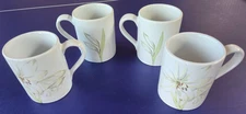 Set of 4 Corelle Coordinates Stoneware White Flower 11 oz Coffee Mugs 6149606