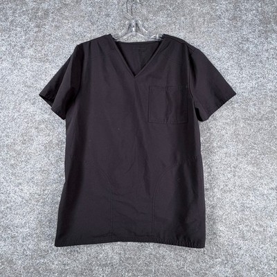 Scrubstar Core Essentials Medical Scrub Top Unisex S Black Comfort Pocket V-Neck