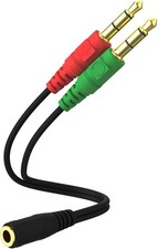 Mic  Audio Splitter for Computer 3.5mm Female to 2 Dual 3.5mm Male Y Splitte...