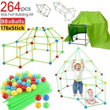 264PCS Building Your Own Den Kit Kid Play.Construction.Fort Tent.Making DIY Gift