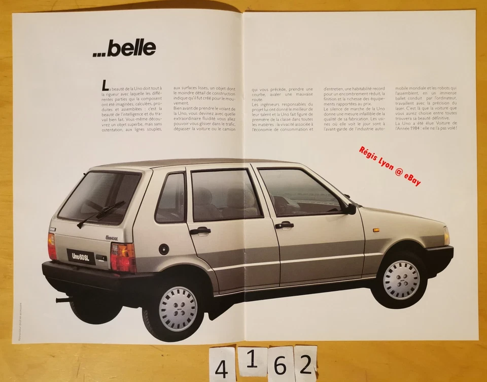 FIAT UNO 45/ 60/ 70/ TURBO i.e./ DIESEL Prospectus Fr 16 pages 9/1985 - Photo 2/4