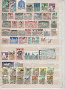 SOUTH AFRICA:100 DIFFERENT,USED,OFF PAPER POSTAGE STAMPS.WHT U C IS WHT U GET.