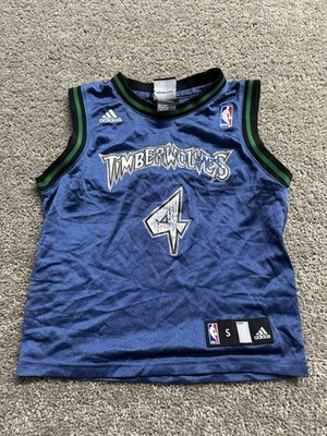 Vintage Adidas Minnesota Timberwolves Randy Foye Kids Jersey Small #4 Sz 8