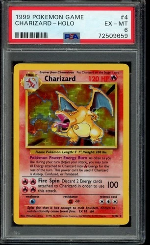 1999 POKEMON GAME #4 CHARIZARD-HOLO PSA 6