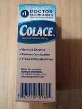 Colace Stool Softener 60ct Regular Strength 100mg Capsules