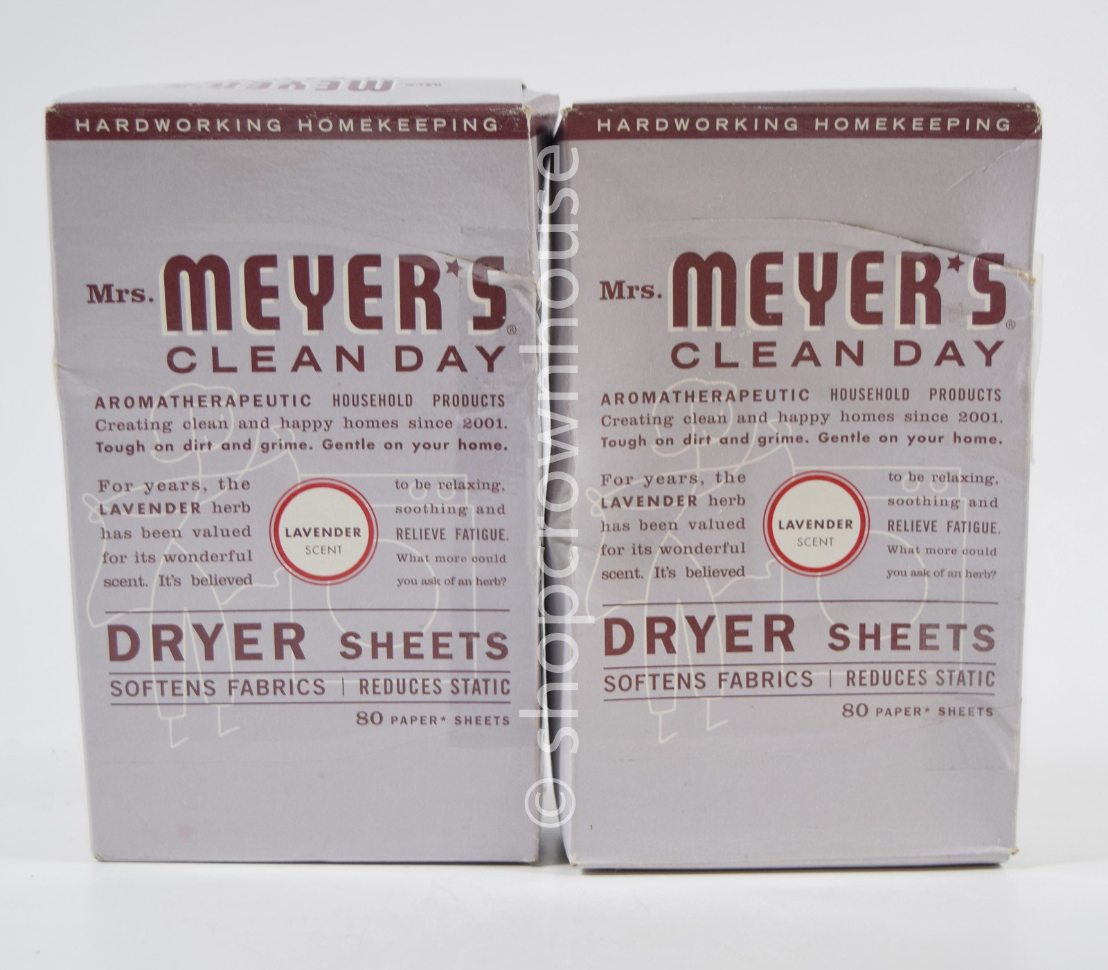 2 Mrs. Meyer's Clean Day Aromatherapeutic Paper Dryer Sheets LAVENDER = 160
