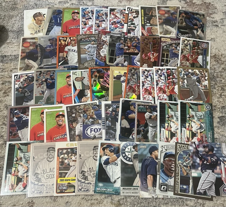 Lote masivo de 270 tarjetas de béisbol NELSON CRUZ insertar novato SP #d mini refractor ETC Foto 3 de 4