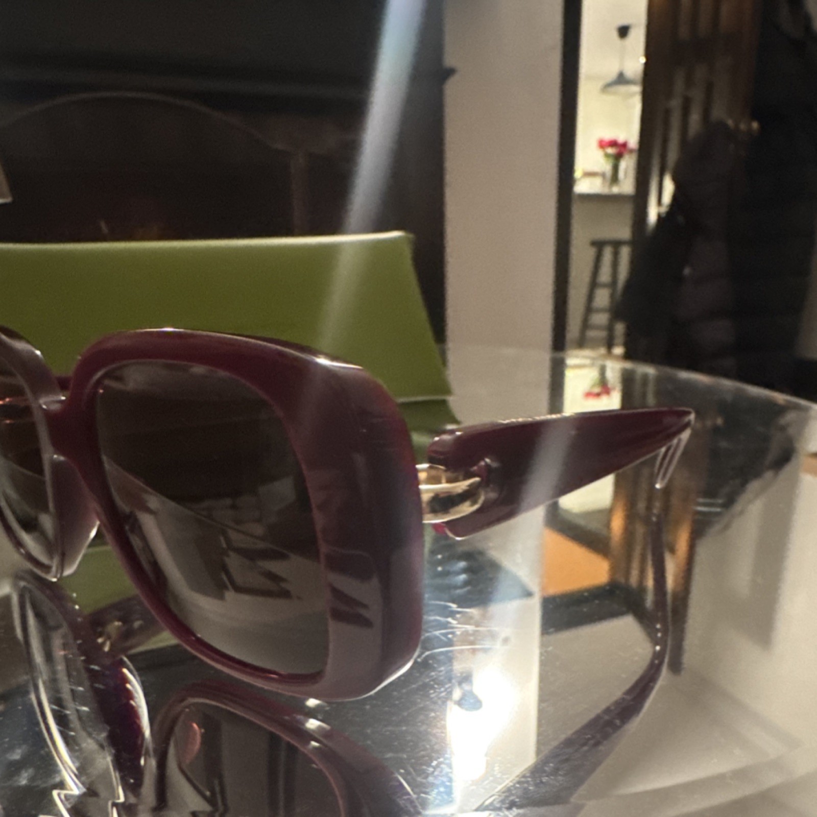 Tory Burch womens Oversized Sunglasses Purple Frame Brown Lens Designer Plastic thumbnail 3