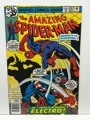 AMAZING SPIDER-MAN #187 Captain America 1978 Marvel Comics 9.0 VF/nm 5513