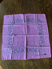 Vtg 100% Cotton Pink Paisley Bandana Handkerchief RN 13962 21" Elephant Trunk Up