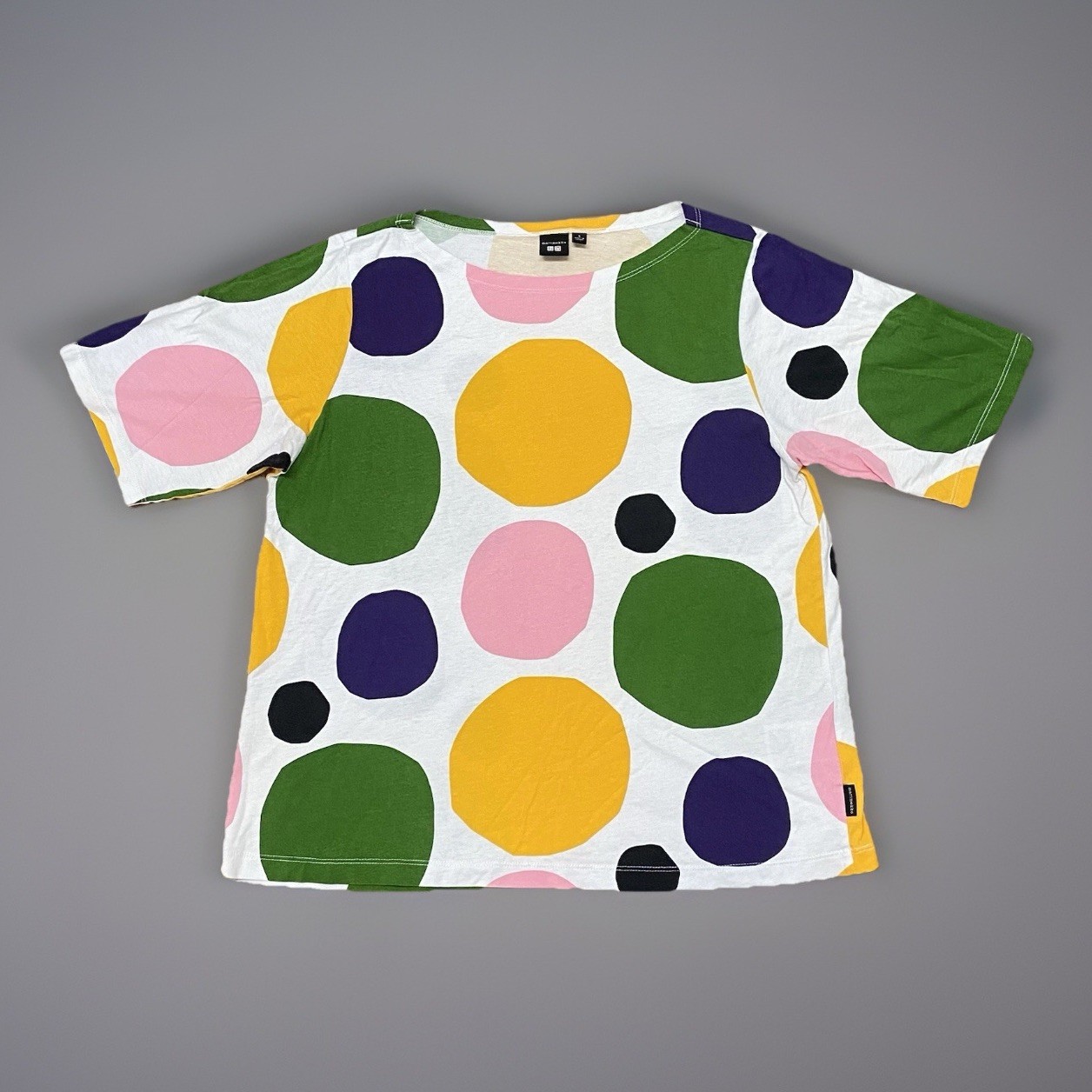 Uniqlo x Marimekko T Shirt Women’s Small Multicolour Polka Dot Scandi Finnish
