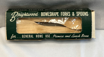 Vintage Brightwood Wooden Spoons NOS Boxed Set 14pc BFD Diamond Match