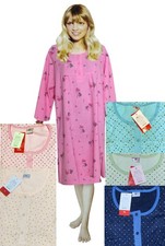 Damen Winter Thermo Nachthemd Voll Frottee Sleepshirt in Rosa, Blau & Grün DHN3