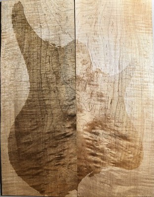 Guitar Top Veneer Curly Maple Wood Bookmatched Set Luthier Supply