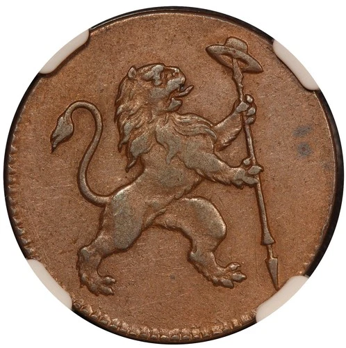 1790 Austrian Netherlands Insurrection 1 One Liard Coin - NGC AU 53 BN - KM #44