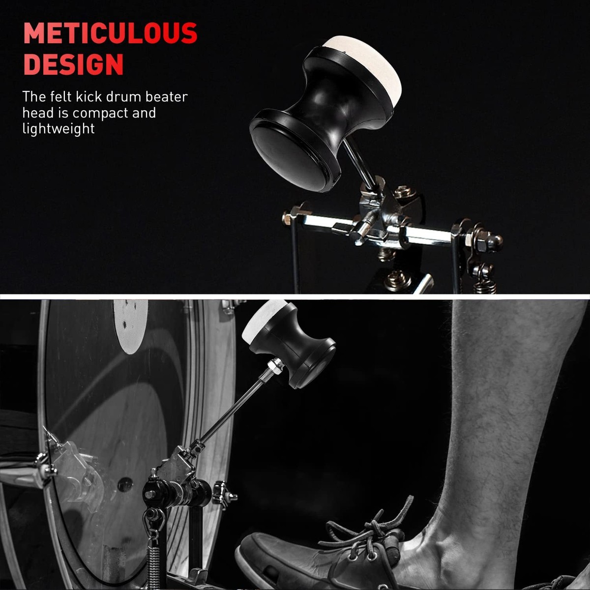 2PCS Dual Sided Bass Drum Pedal Beater Bass Drum Pedal Beater for