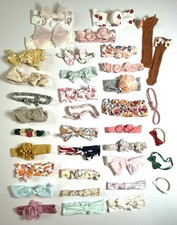 Lot Of 35 Baby Girl Bow Headbands Soft Stretch Hair Newborn To 9 Months