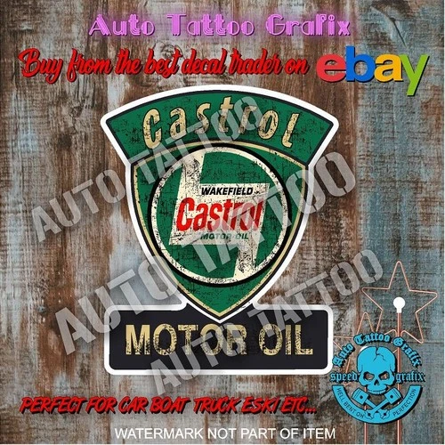 VINTAGE CASTROL PETROLIANA Decal Sticker Retro Motorsport Man Cave Stickers