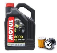 Motul 5000 10W40 4L Semi Syn Oil & Filter Kawasaki ZX636 B1-B2 ZX6R Ninja 03-04 8.75 per litre