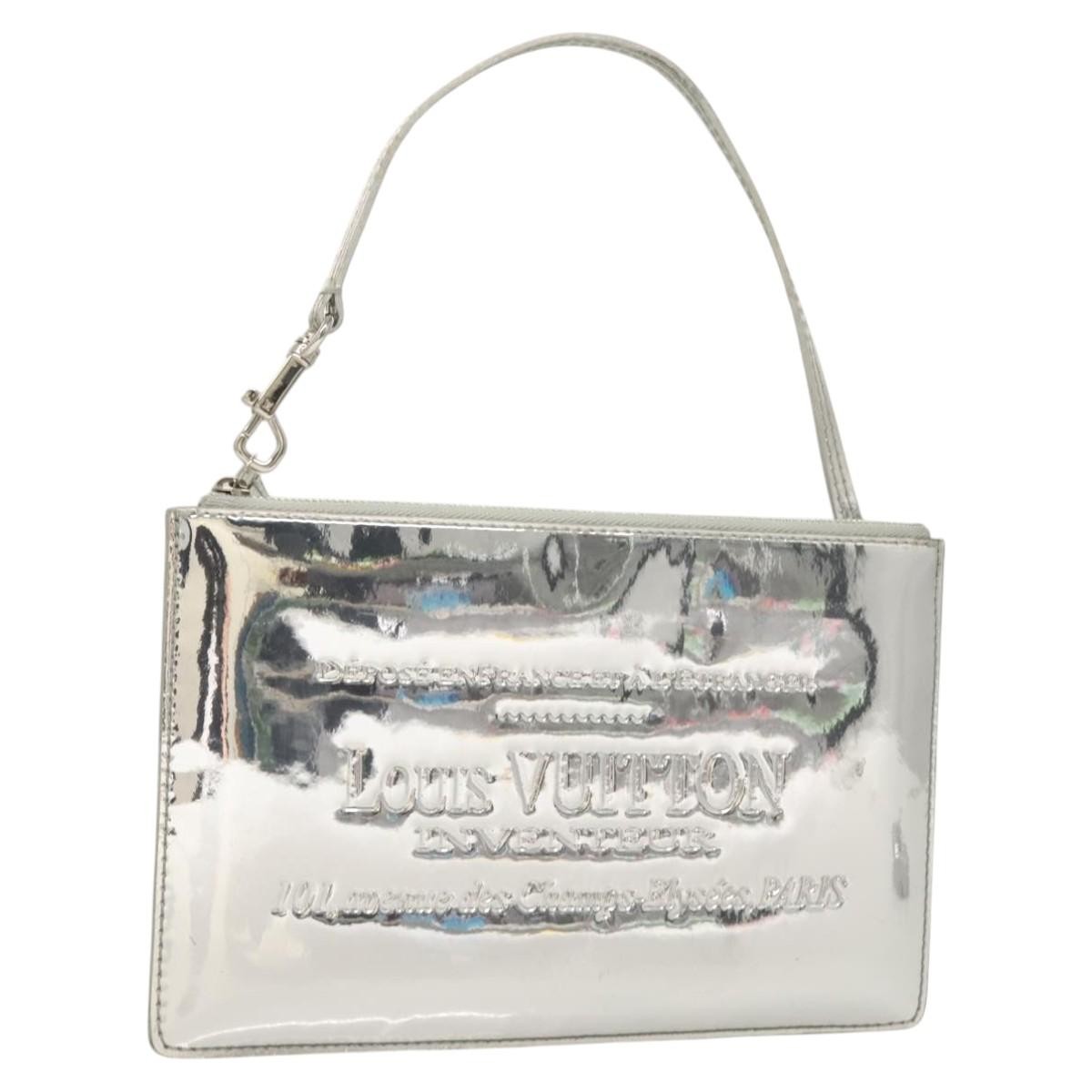 LOUIS VUITTON Monogram Miroir Pochette Platt Pouch Silver M95277