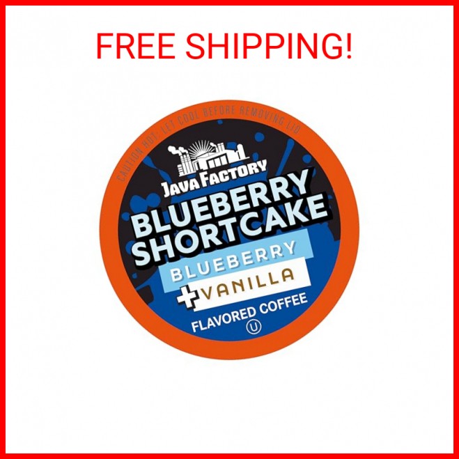 Java Factory Coffee Pods Blueberry Flavored Coffee for Keurig K-Cup Brewers, Blu
