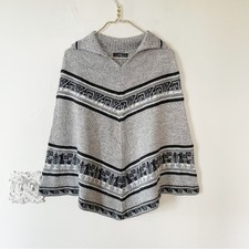 Peruvian Alpaca Wool Poncho Handmade OS