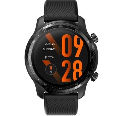 TicWatch Pro 3 Ultra GPS Smartwatch   Wear OS   Schwarzes Gehäuse   Dual